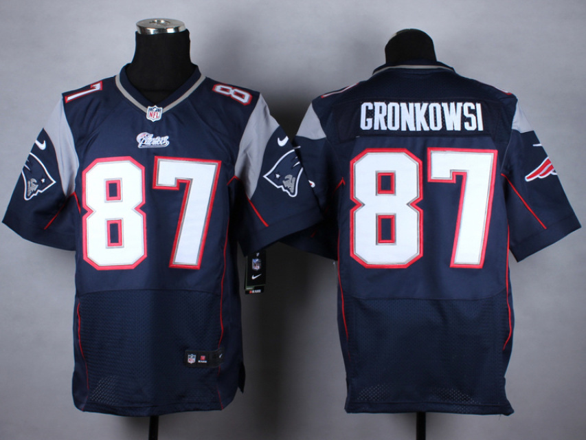 New England Patriots 87 Rob Gronkowski Nike Navy Blue Elite Jerseys